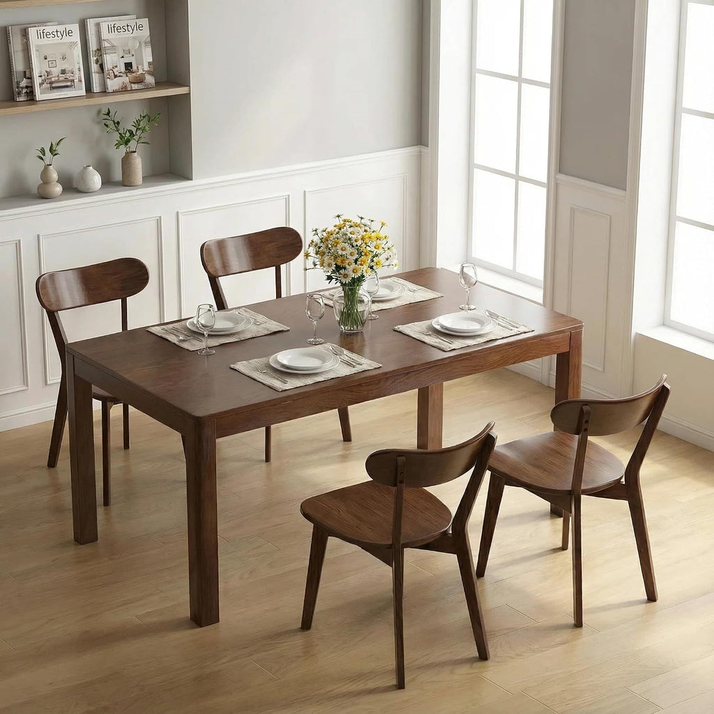 solid wood dining chairs mid century modern chairs, close-up detail