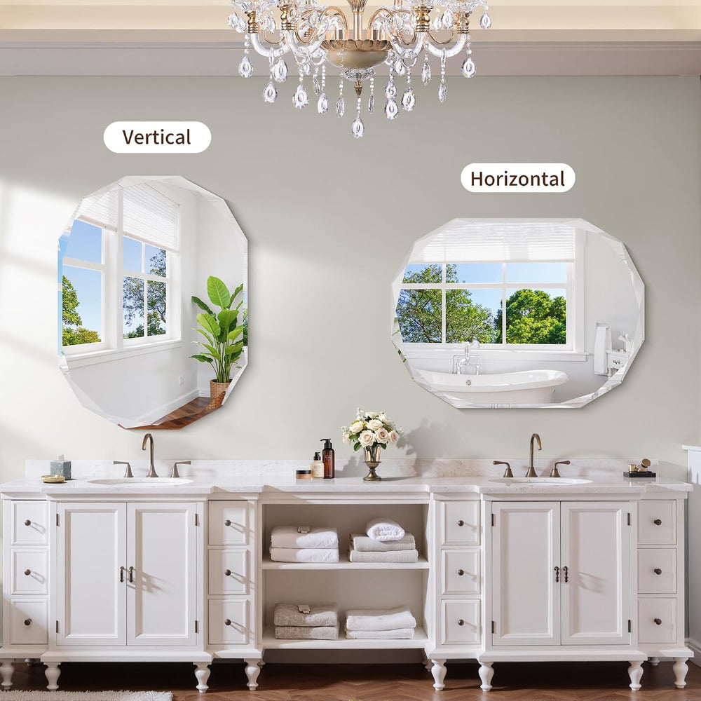 GLASHOM Frameless Mirrors for Bathroom 30x40 inch