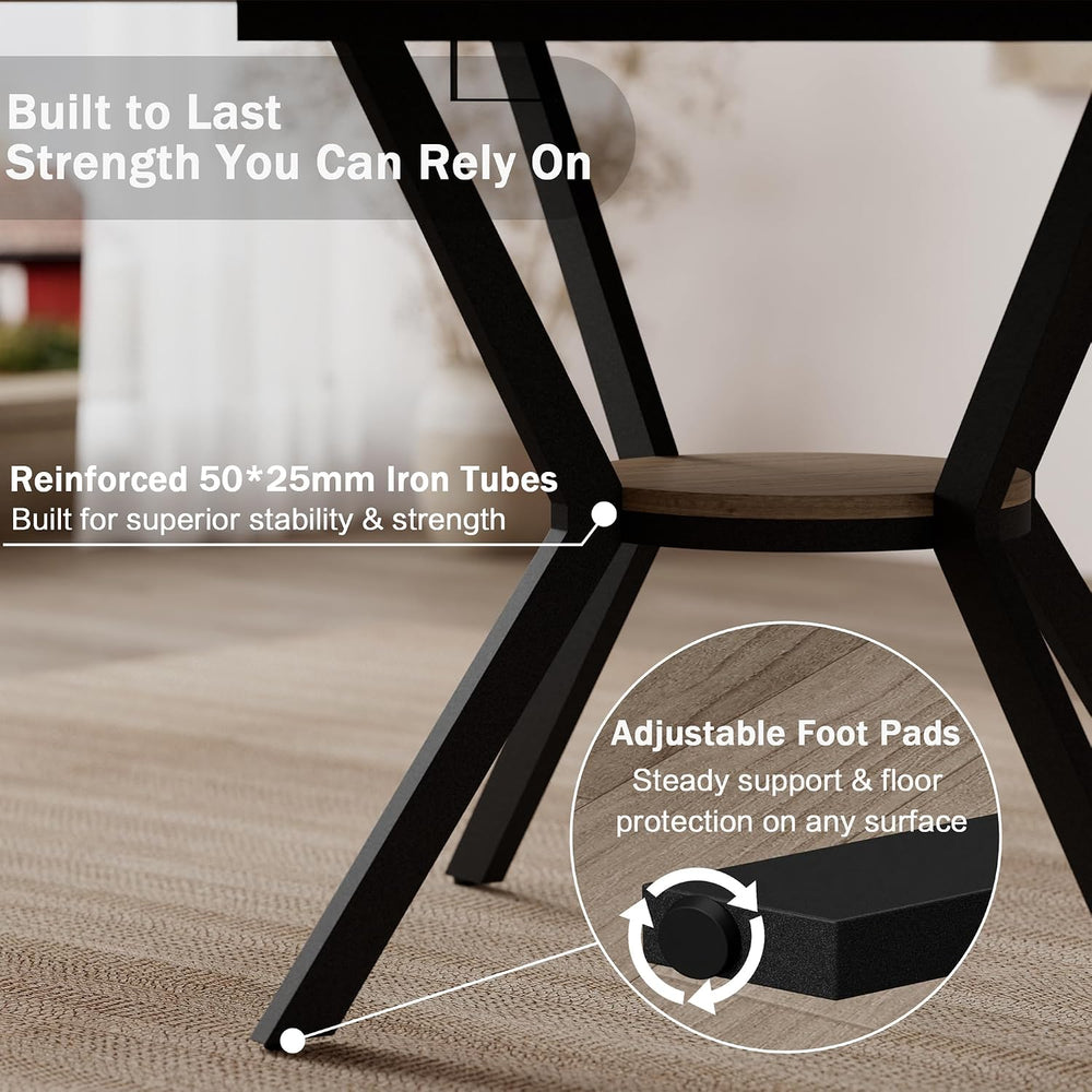 MECHYIN 42"-58" Extendable Round Dining Table for 4-6,with Storage ...