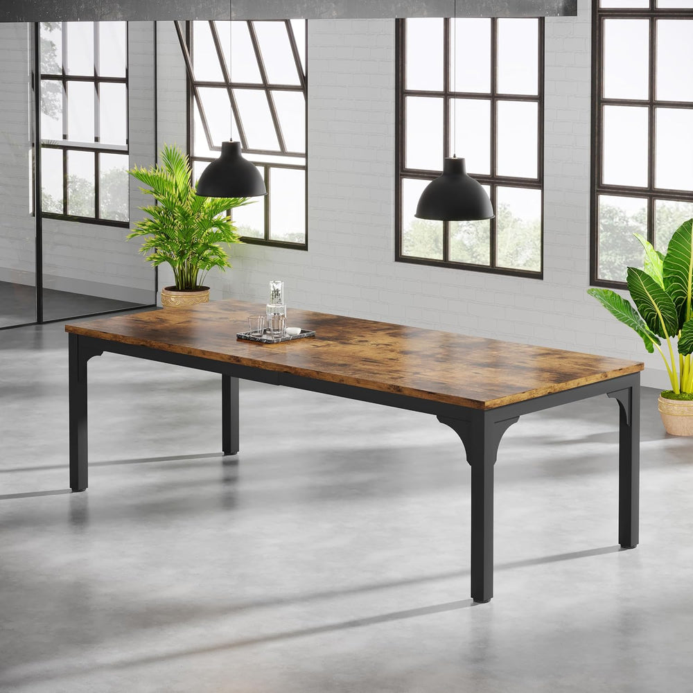 6.56 FT Conference Table, Super Sturdy Large Rectangle Meeting Seminar Table ...