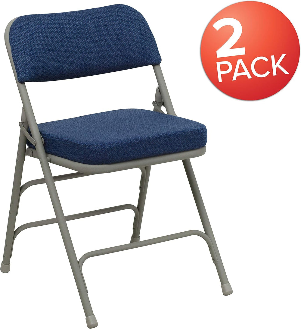 Flash Furniture Hercules Metal Folding Chair, Navy, 2-Pack