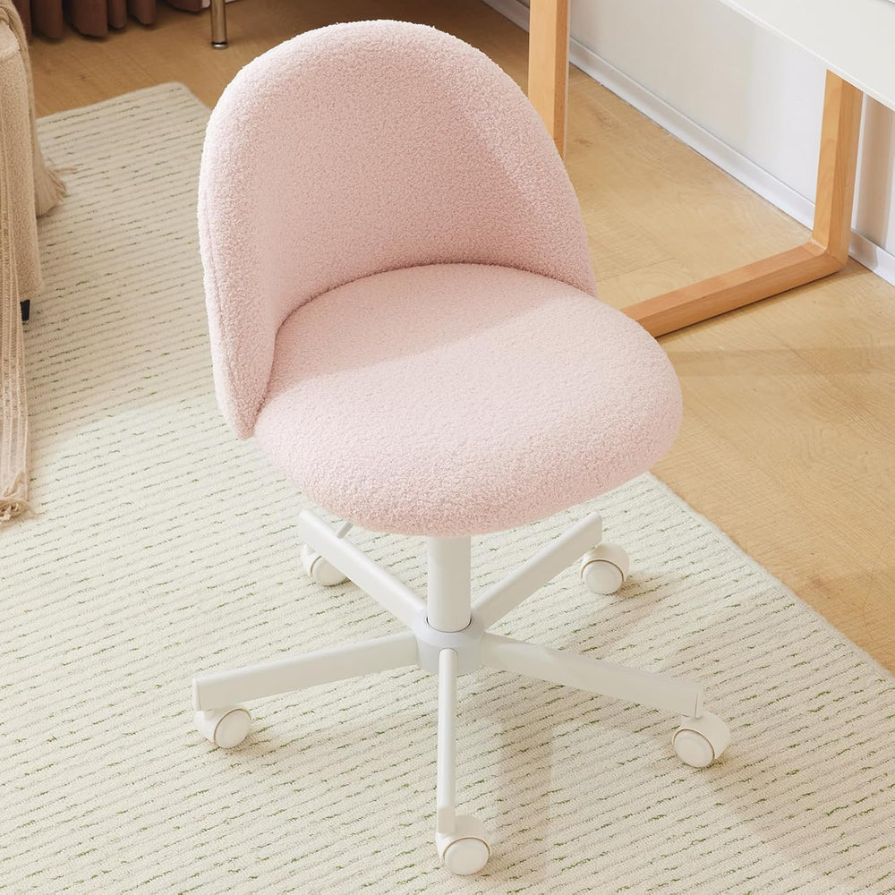 VINGLI Cute Candy Chair Armless Comfy Small Office Desk Vanity Chair with Whe...