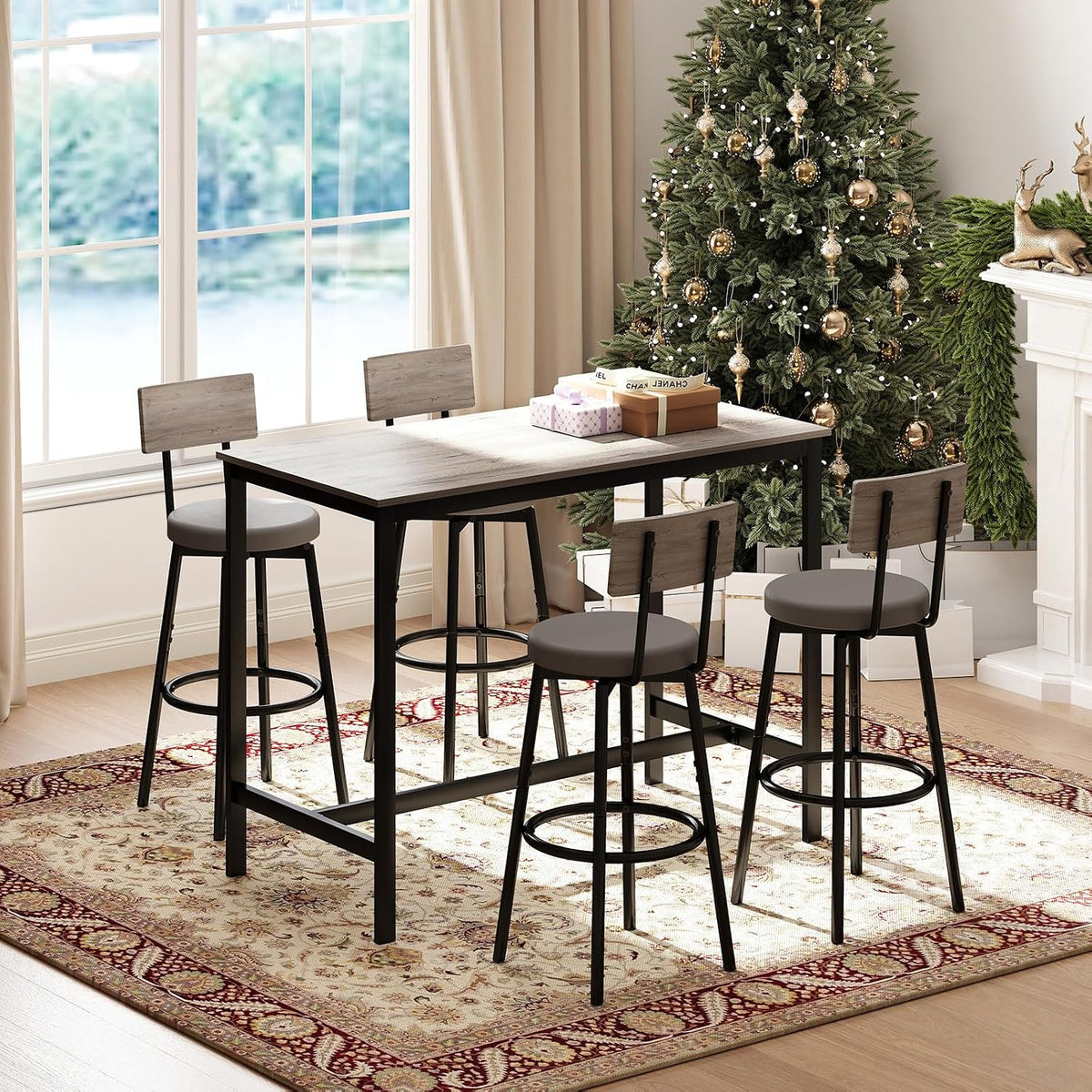 zevemomo dining table set for 4, 5-piece bar on a desk or shelf