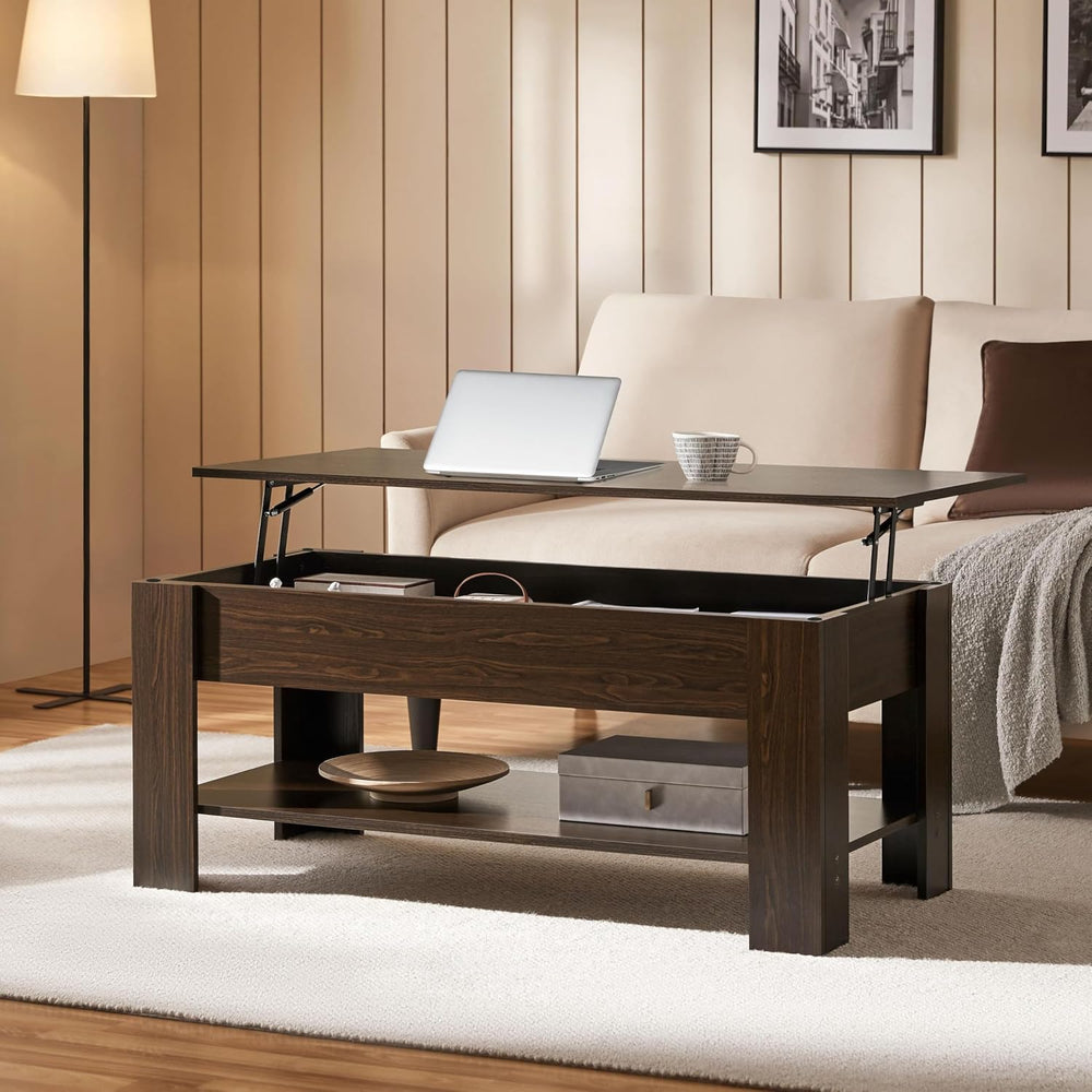 Yaheetech 47.2" Lift Top Coffee Table with Hidden Storage & Shelf, E...