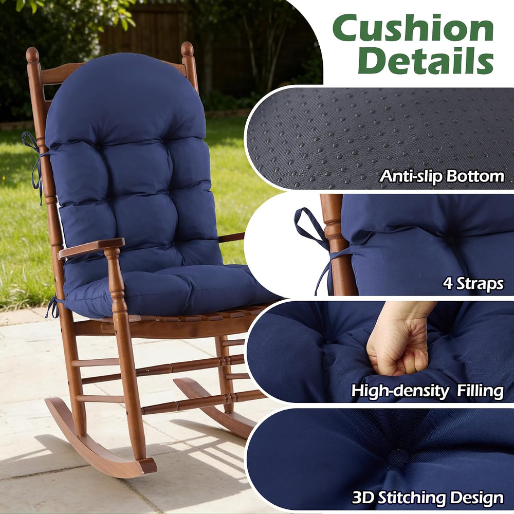 Rocking Chair Cushions, Indoor/Outdoor Adirondack Chair Cushion, Waterproof a...