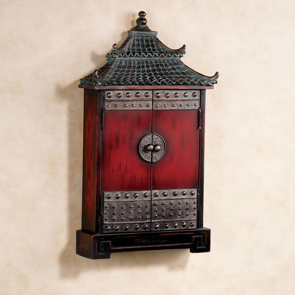 Touch of Class Oriental Pagoda Key Wall Cabinet Bronze - Oriental Furnishings...