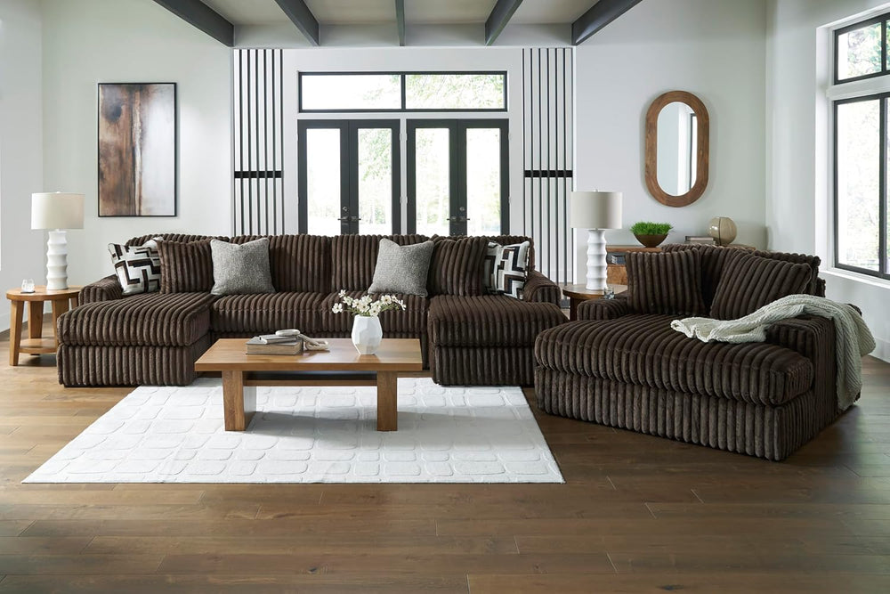 Signature Design by Ashley Oversized Chaise Lounge Chair, Chocolate Brown