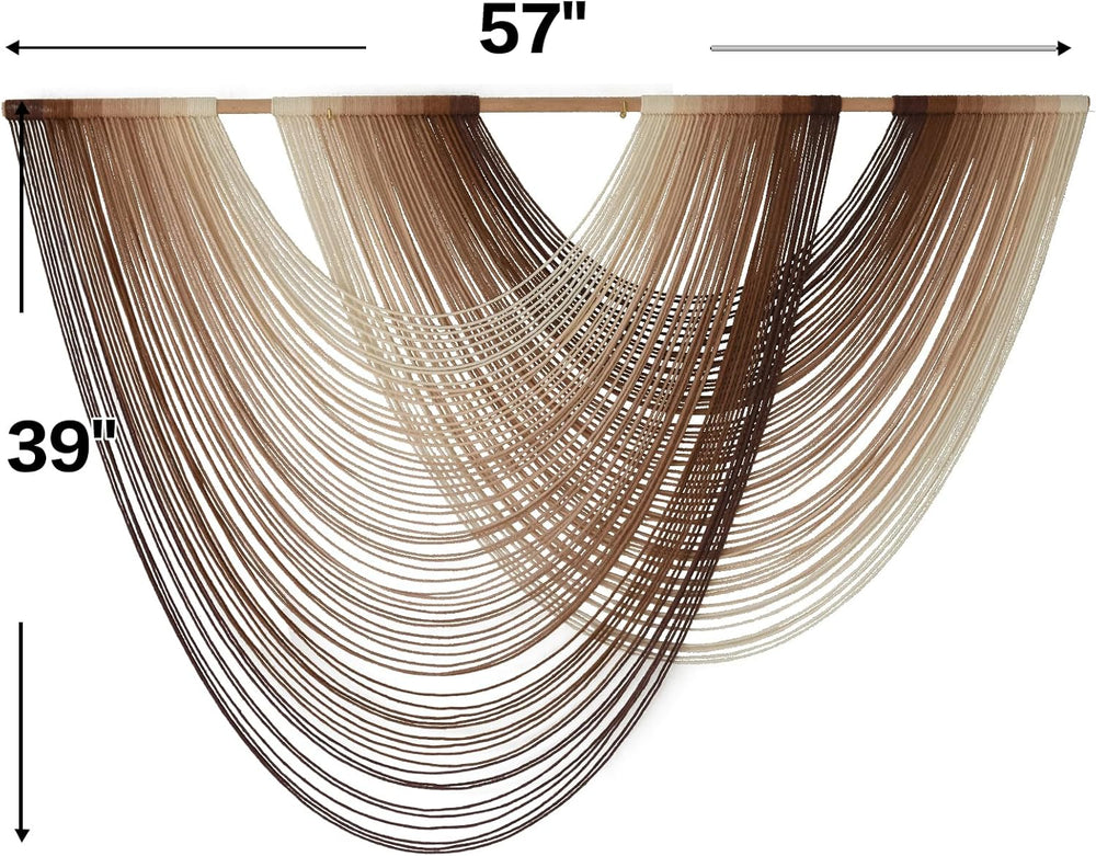 Macrame Wall Hanging Dip Dyed Large Boho Brown Fiber Wall Art 57"W*39&qu...