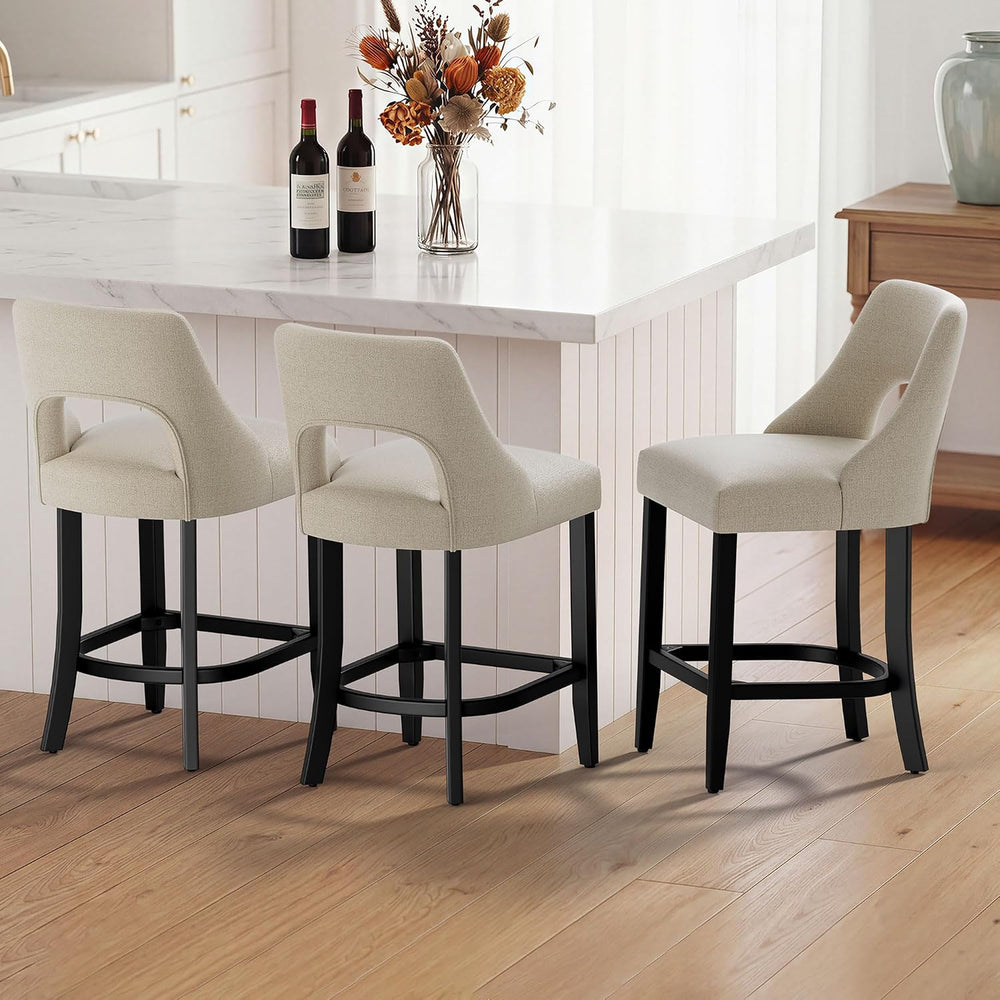 UVV Bar Stools Set of 4, Upholstered Counter Height Bar Stools, Modern Counte...