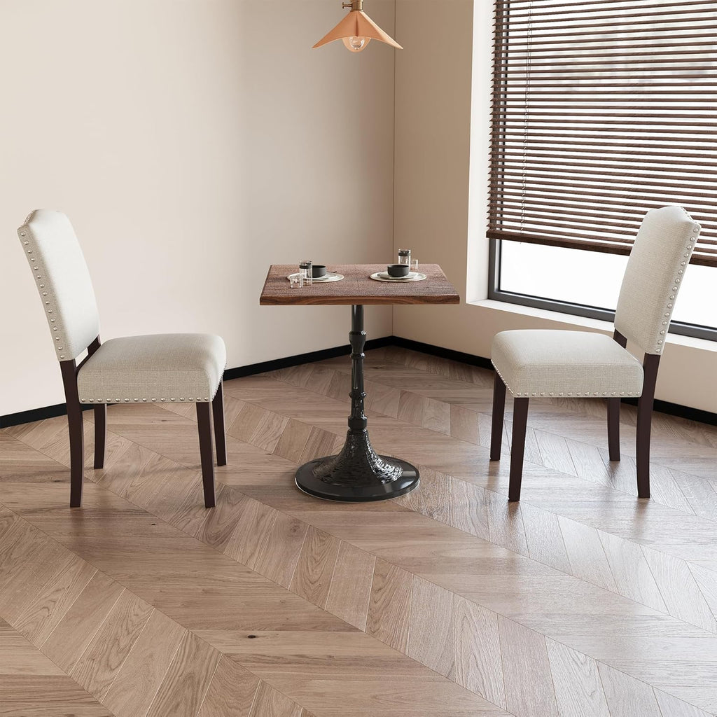 Upholstered Dining Chairs Set of 2 with Thickened Seat Cushion