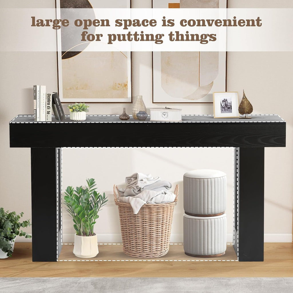 Depeht 63" Long Entryway Console Table, Wooden Sofa Behind Couch Table