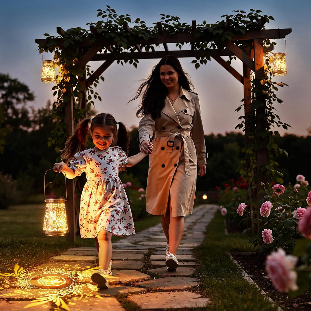 2 Pack Solar Lanterns Outdoor Waterproof Birthday Gifts for Women Mom Grandma...