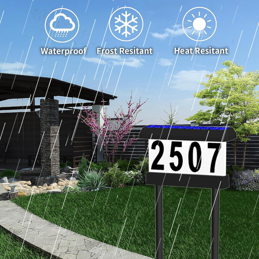 Double Side Solar Address Numbers, Lighted House Numbers for Outside