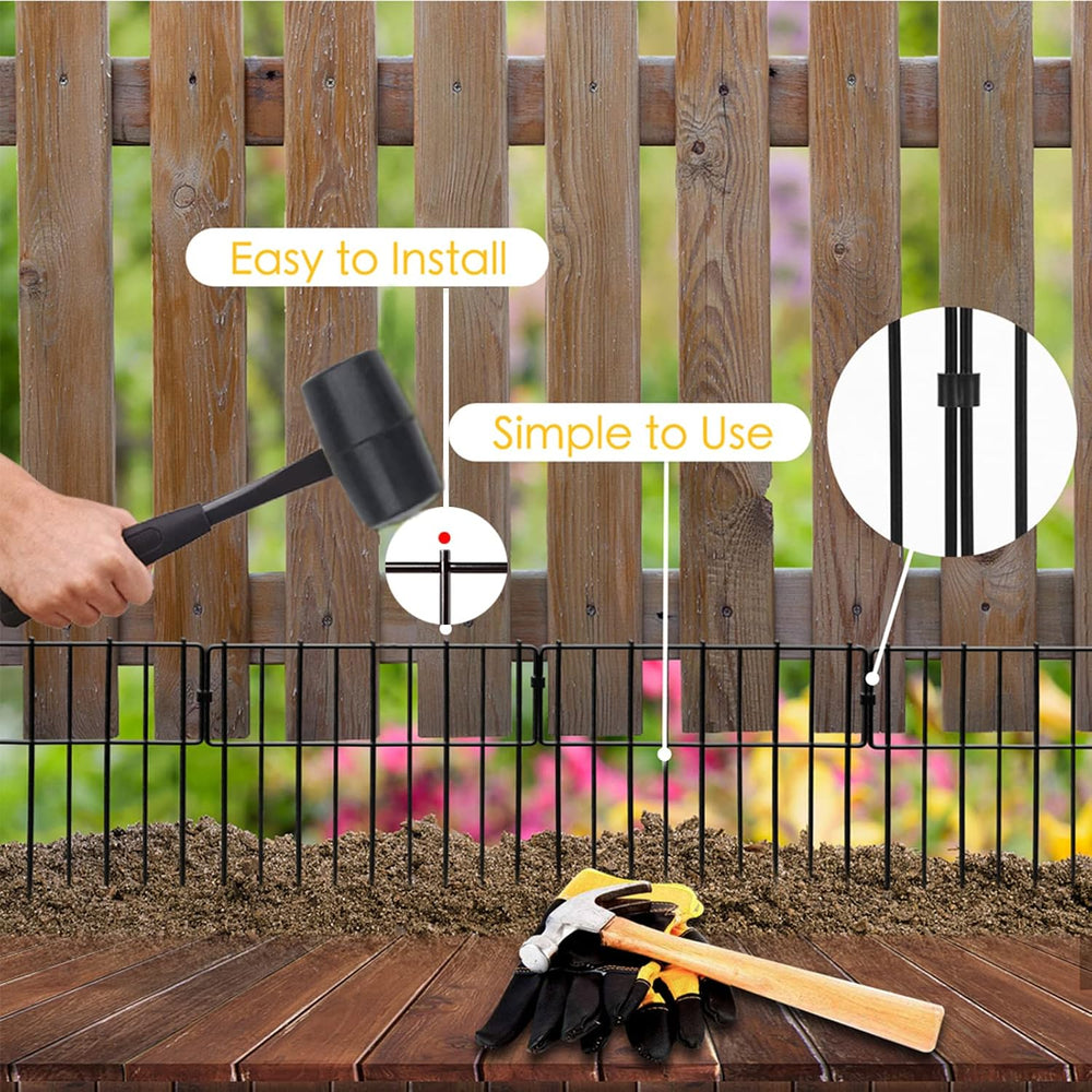 Animal Barrier Fence, 19 Pcs 12In(H) x 20.5Ft(L) Upgrade 1.26 in Gap Decorati...