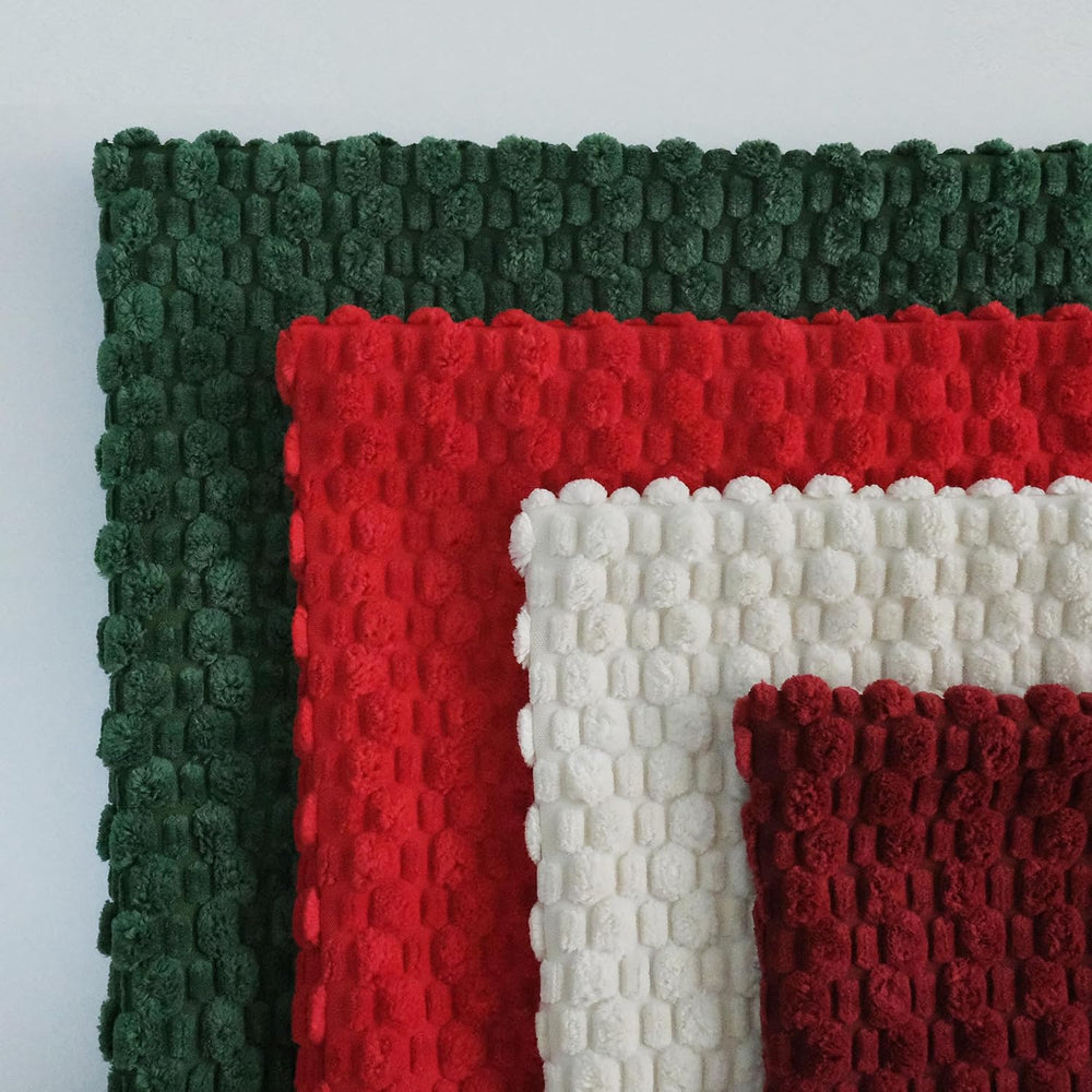 JOJUSIS Pack of 4 Throw Pillow Covers, Red Green, 24 x 24 Inch