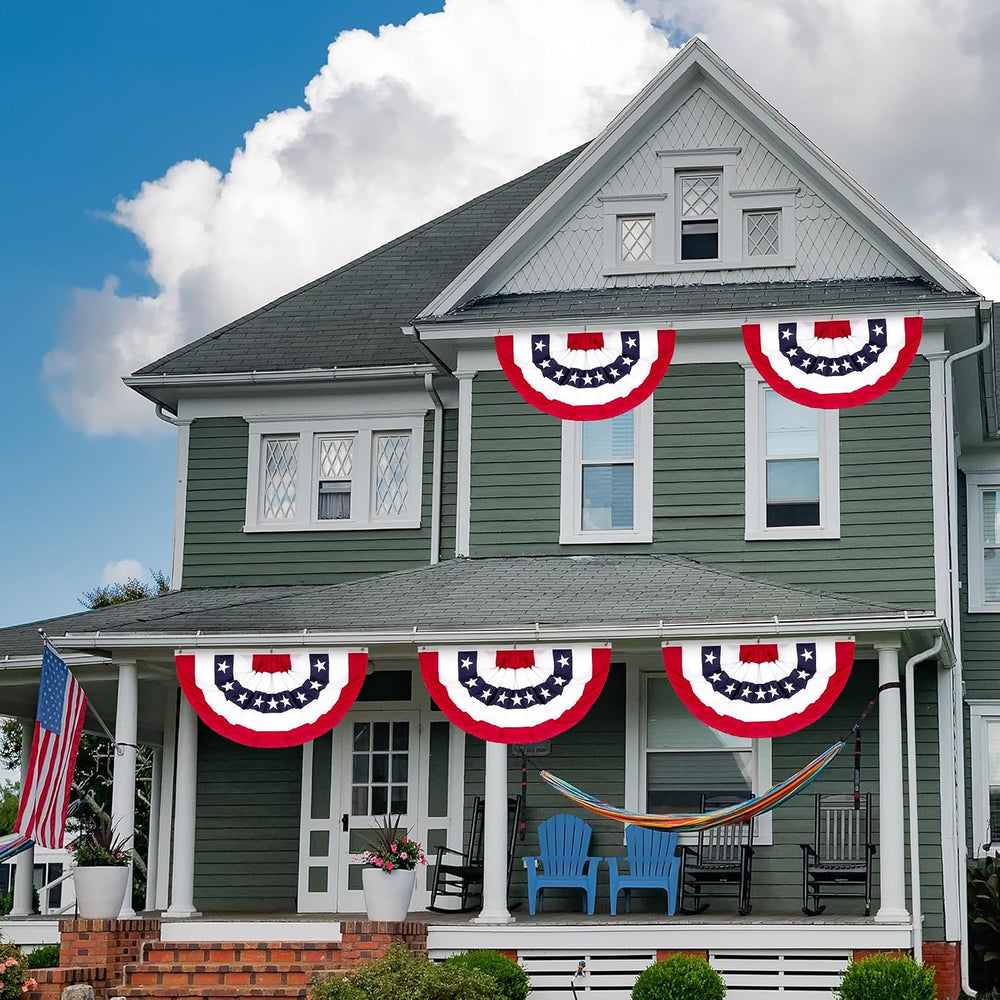 2 × 4 FT 4th of July Decorations, 4 PCS Bunting Flags Outdoor, Patriotic Four...