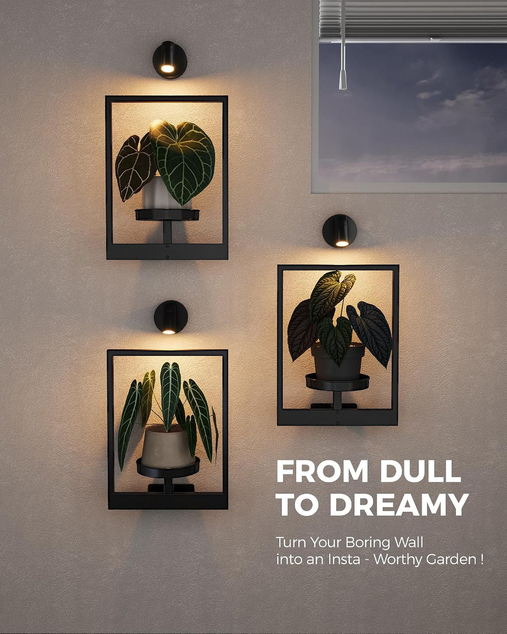 Bamworld Hanging Planters for Indoor Plants Wall Decor Living Room Light