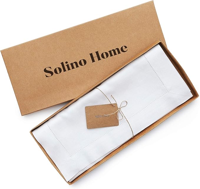 Solino Home Linen White Table Runner 132 Inches Long - 100% Pure Linen Extra ...