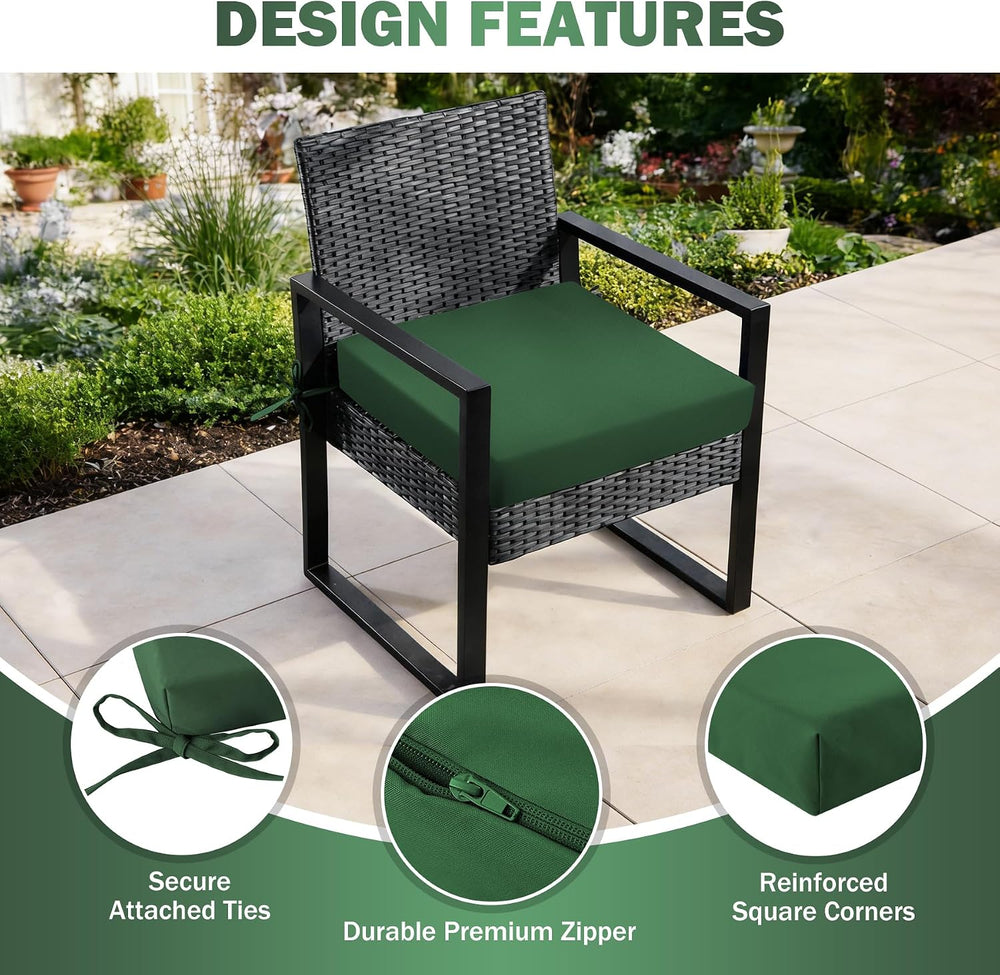 Outdoor Chair Cushions Set of 2, 22x22x3Inch Waterproof & Fade Resistant ...