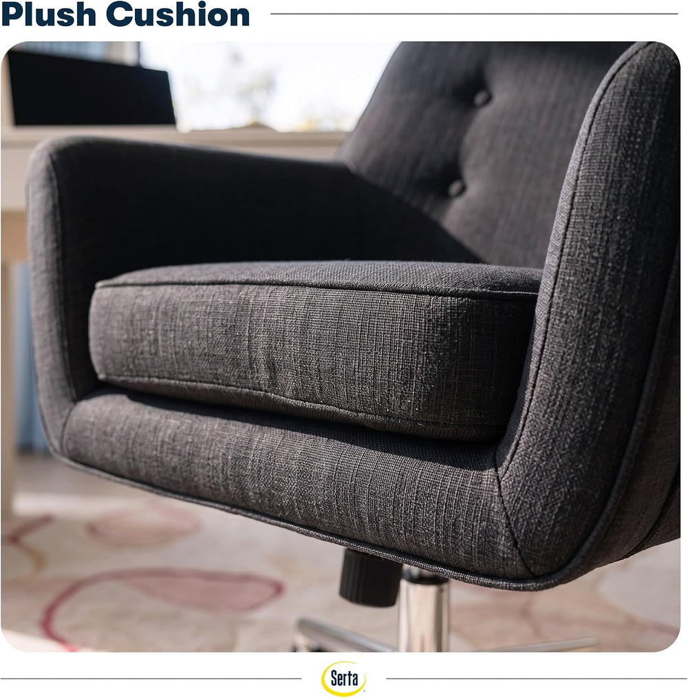 Serta Ashland Home Office Desk Chair with Button Tufted Mid-Back, Memory Foam...