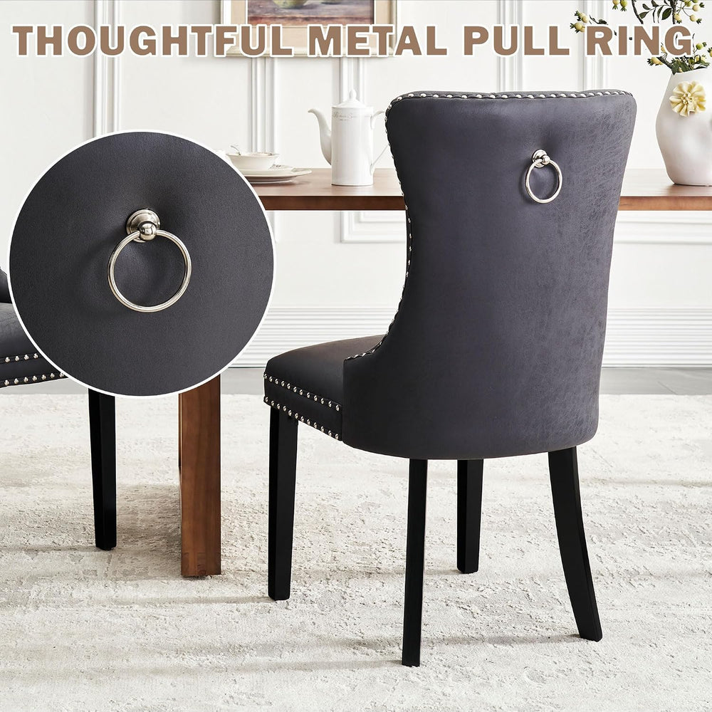 Leather Dining Chairs, Black Dining Chairs Set of 4