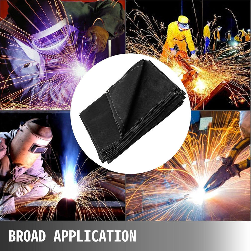 VEVOR 6 x 10 Ft Welding Blanket Black Fiberglass Blanket Portable Fiberglass ...