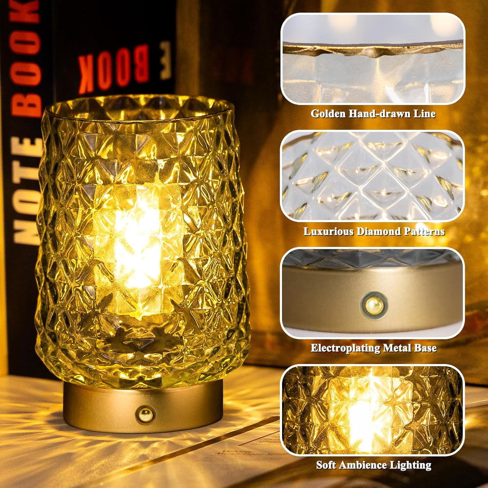 MJ PREMIER Rechargeable Table Lamp Small Cordless Lamp Dimmable Brightness