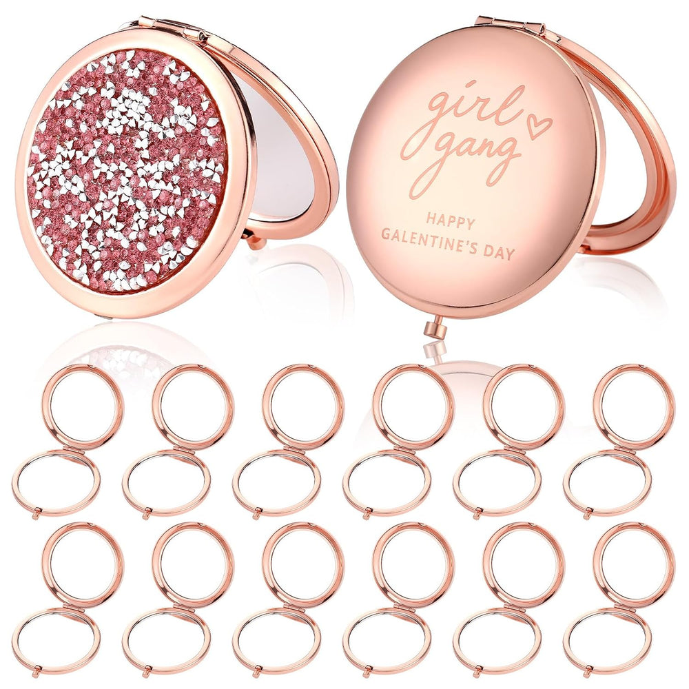 Thyle 12 Pcs Galentine's Day Gifts Compact Mirror for Purse, Double-Sided...