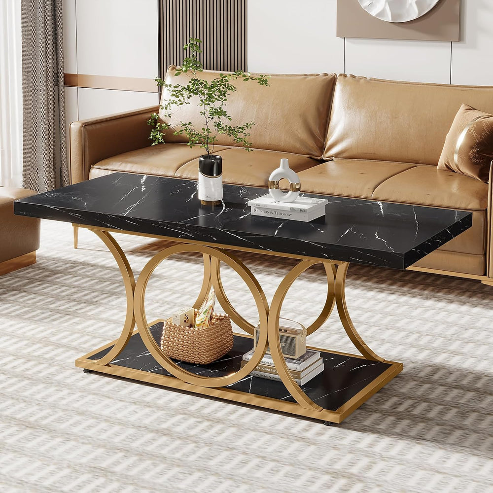 Tribesigns Rectangle Coffee Table, 47.24-inch Modern Coffee Tables for Living...
