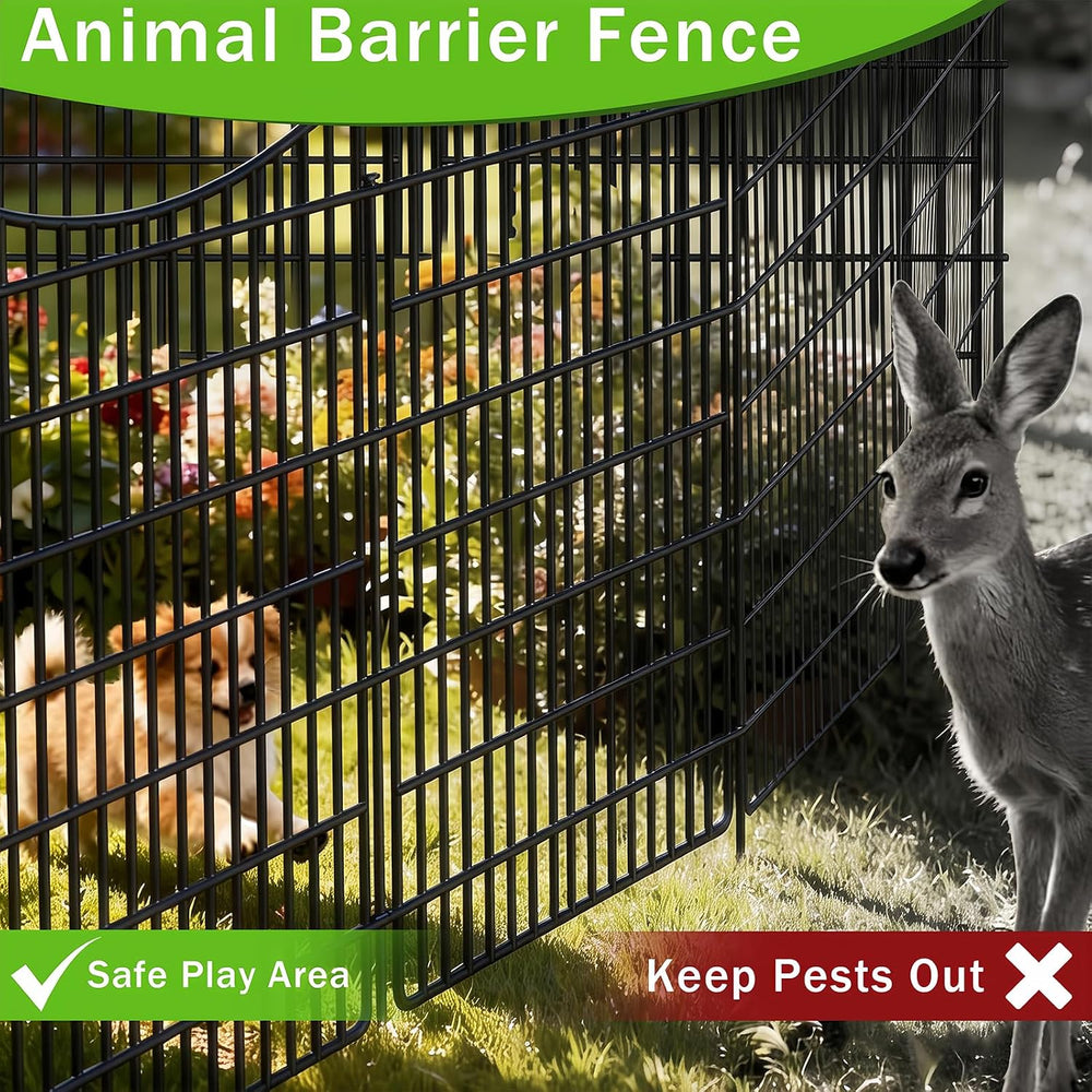 15 Panels Garden Fence Animal Barrier, 33 in(H) X 36 ft(L) Dog Fence Outdoor ...