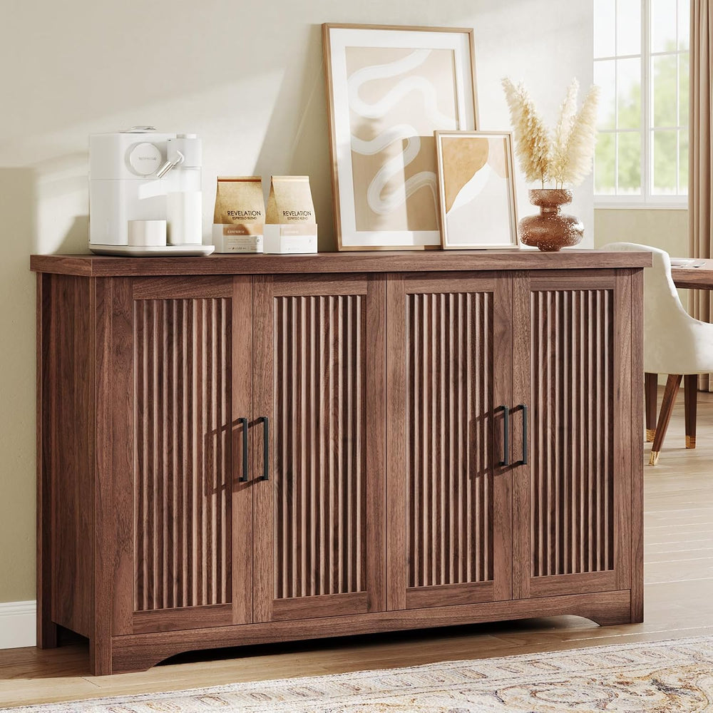 Memobarco 55" Fluted Sideboard Buffet Cabinet with Storage,Walnut
