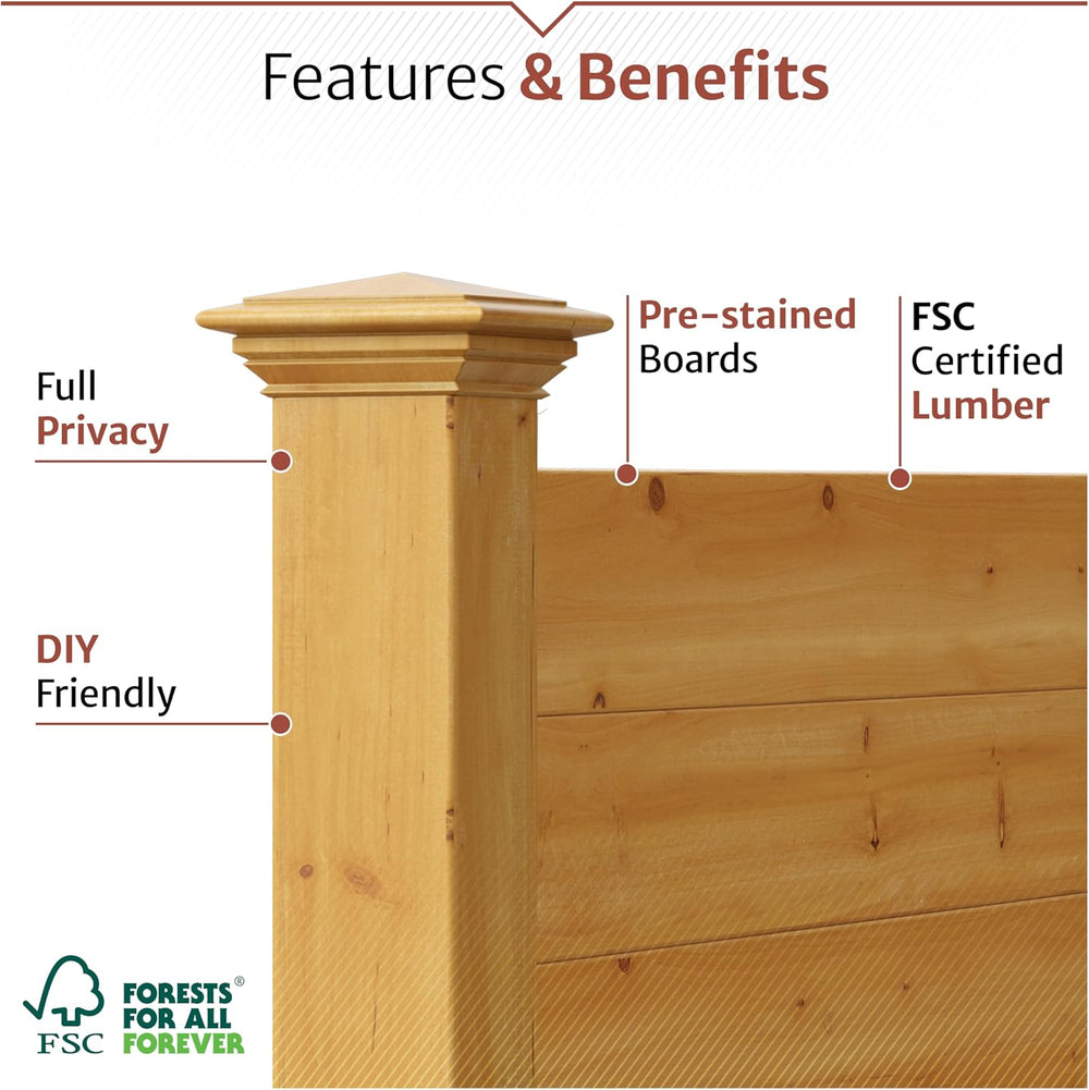 Enclo Premium Wood Privacy Screen, Cedar DIY No Dig Kit
