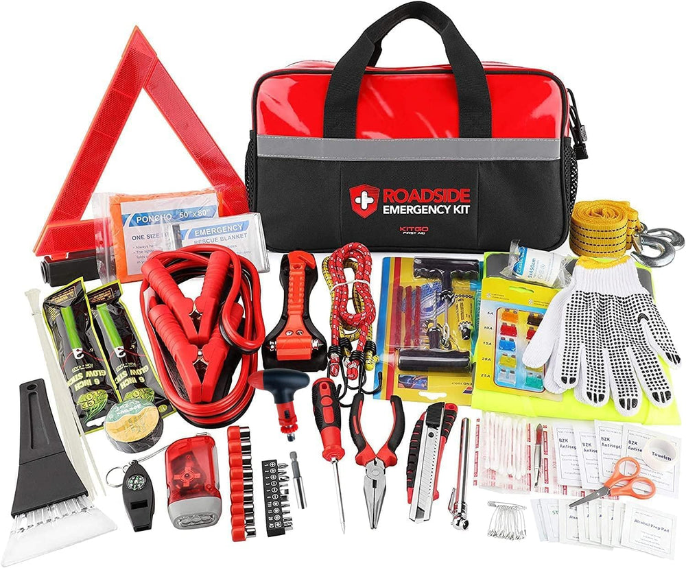 Kitgo Car Emergency Kit,Premium Roadside Assistance Essentials with Jumper Ca...