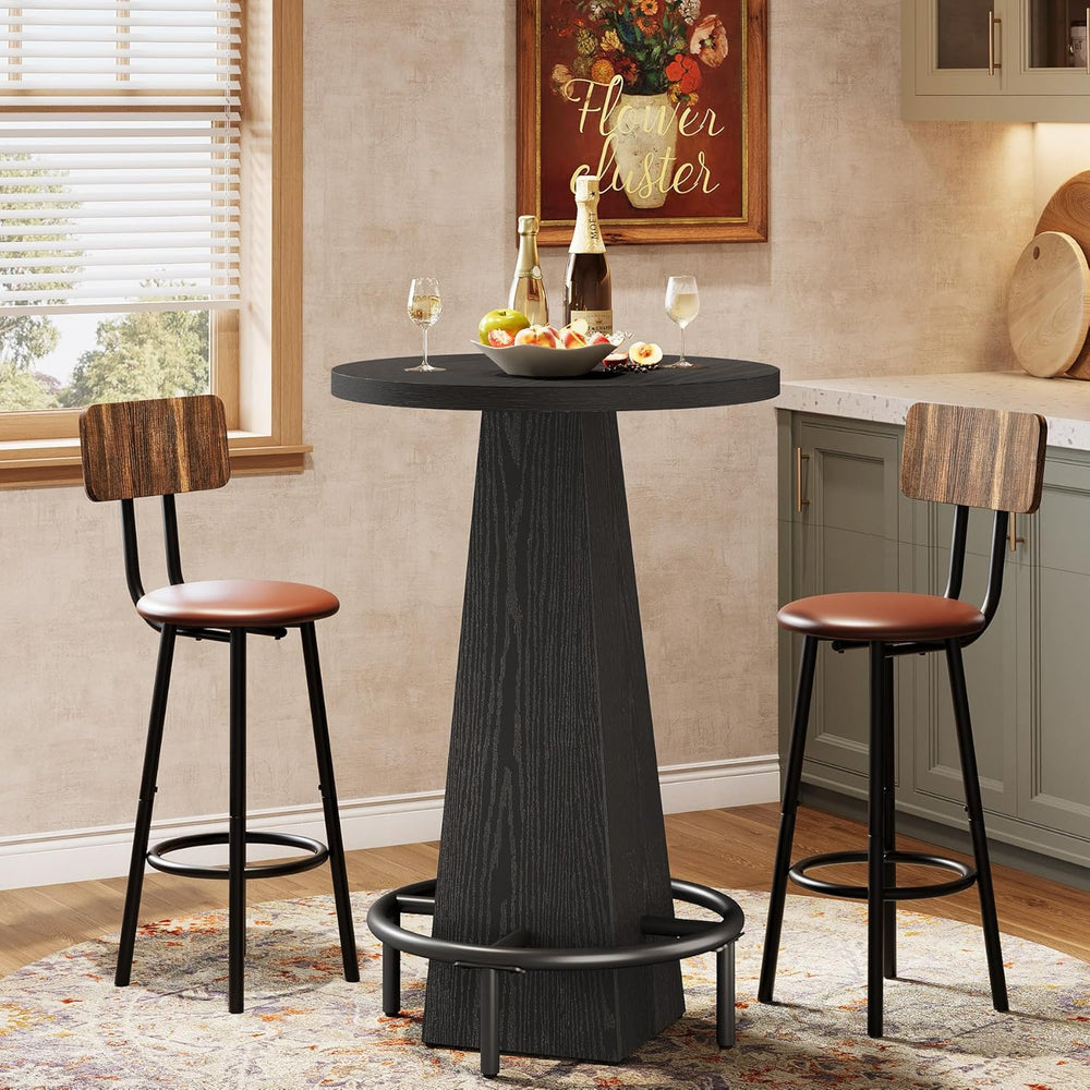 Tribesigns Bistro Pub Table, 37.4" High Round Bar Table for Small Bars