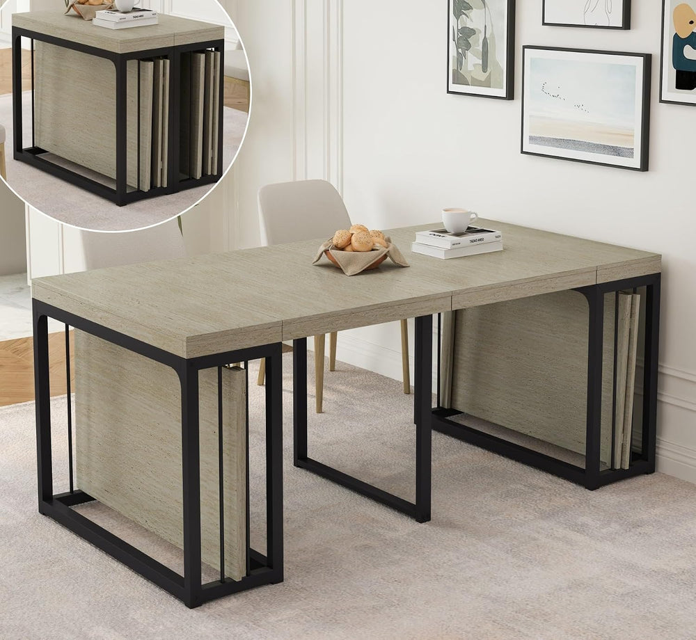KEIKI 23.62" - 118" L Extendable Foldable Dining Room Table for 2-1...