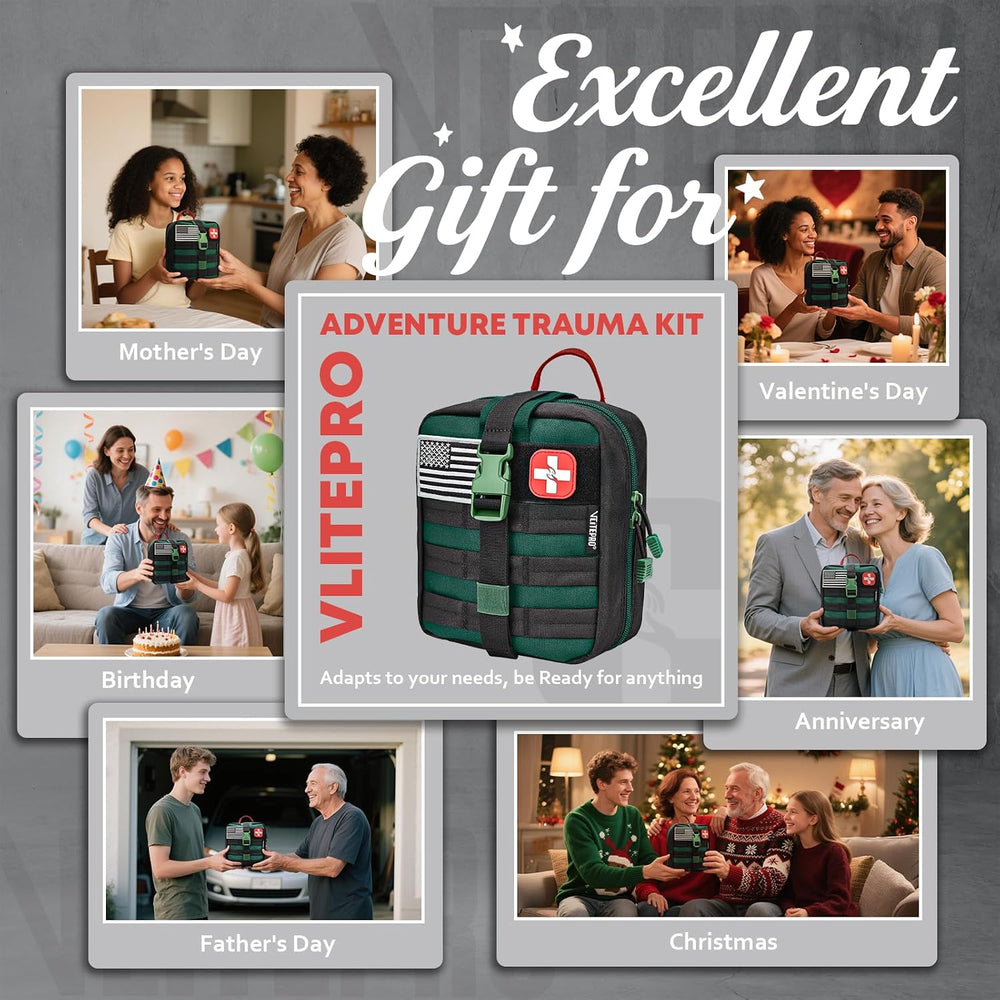 Survival First Aid Kit - IFAK Trauma Kit with Trauma Bandage, Splint, Tourniq...