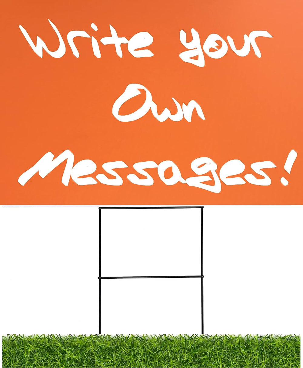 Yard Signs 5Pack (Orange) Sign Board 18X24inch x 4MM Corrugated Plastic Sign ...