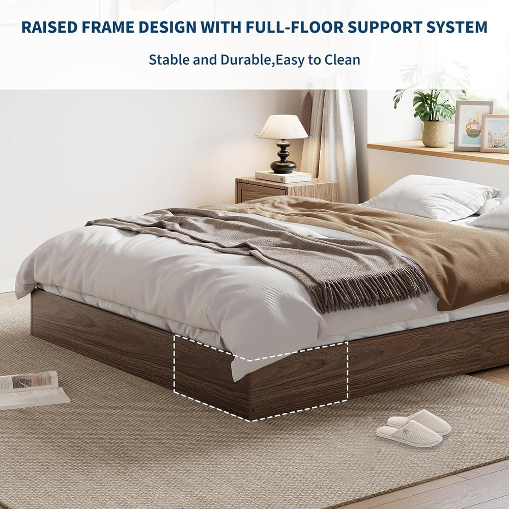 Garvee Wooden Bed Frame, Twin Size Platform Bed Frame with Sturdy Slats