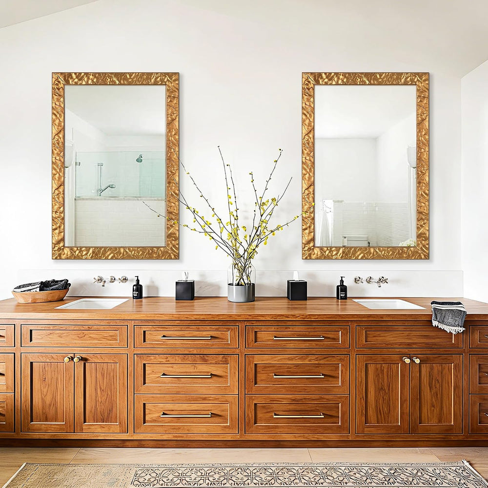 Chende 49" x 33" Rectangular Decorative Wall Mirror with Wood Frame