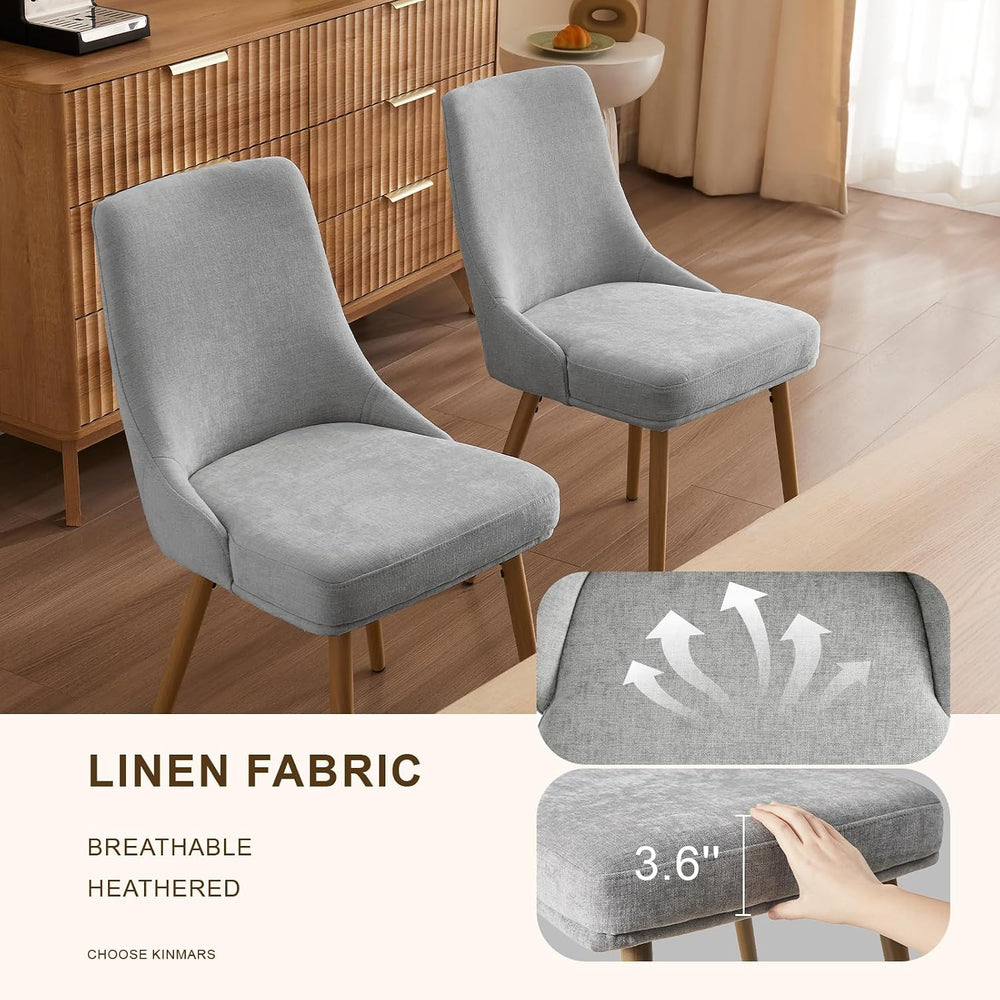 kinmars Kitchen & Dining Upholstered Dining Chairs Set of 4, Light Grey