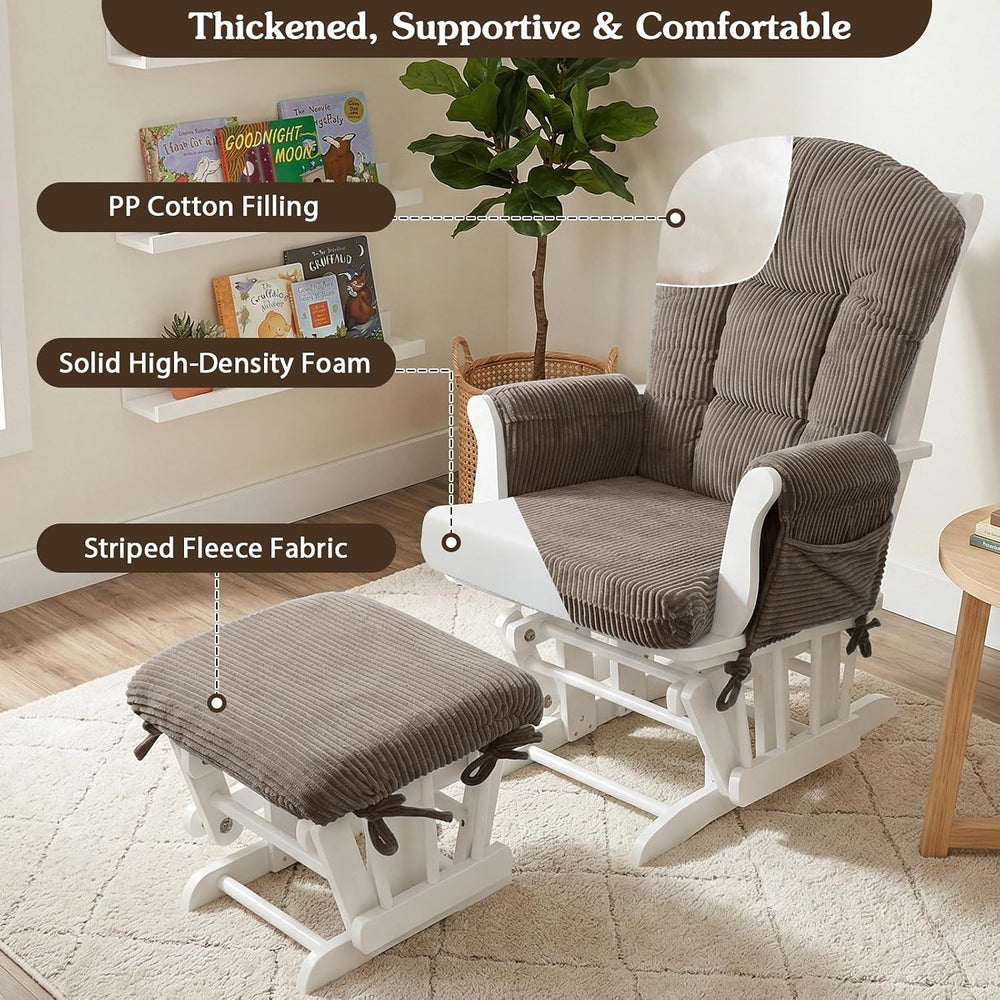 ANMINY 5PCS Glider Rocker Cushion Set, 29.5" H Back 3.9" Thick Ligh...