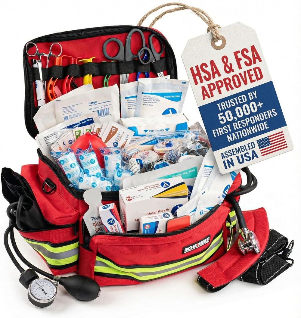 Scherber First Responder Fully-Stocked Professional Essentials EMT/EMS Trauma...