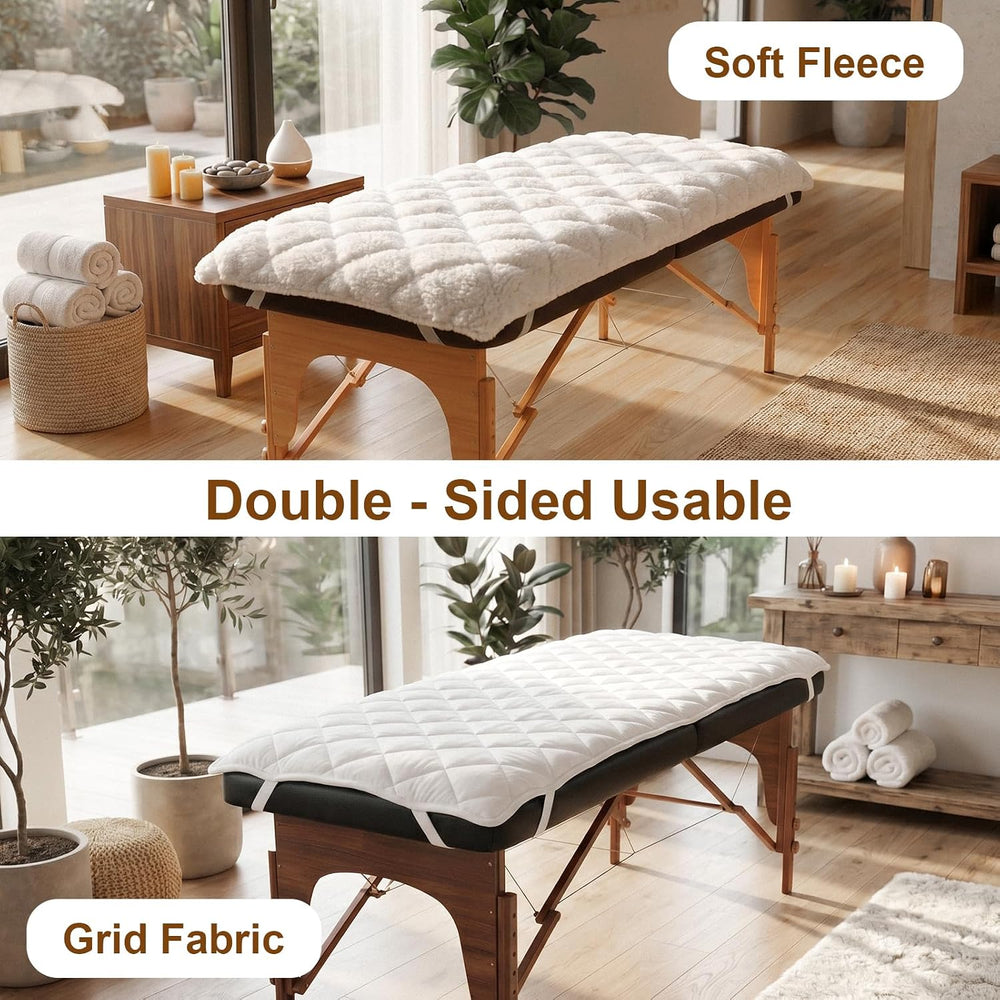 Fleece Massage Table Pad Set Double-Sided Quilted, 72"×30"