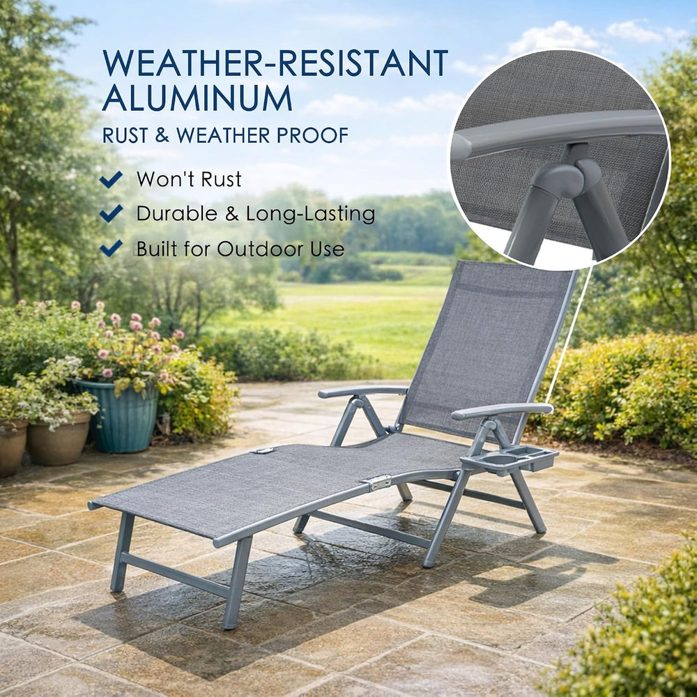 Kozyard 2 Pieces Aluminum Outdoor Chaise Lounge Chairs