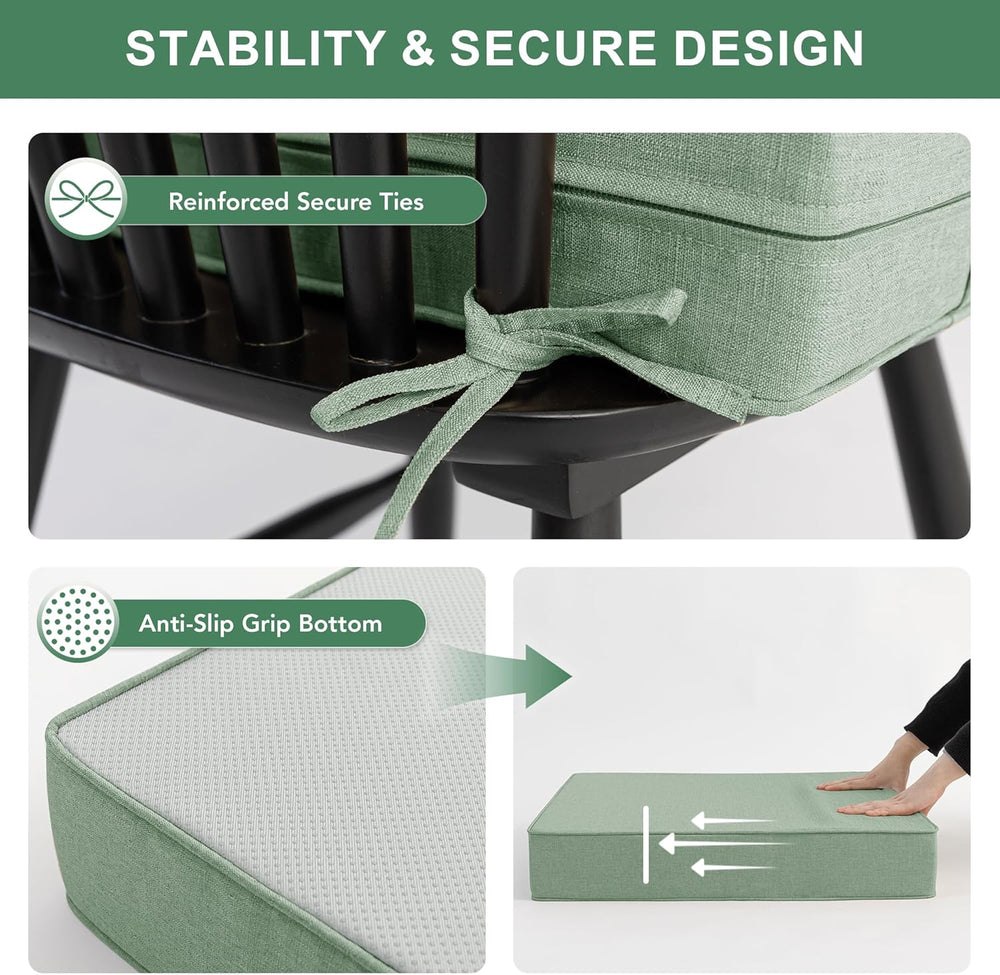Summsun Outdoor Cushions for Patio Furniture, Faux Linen Water Resistant Back...