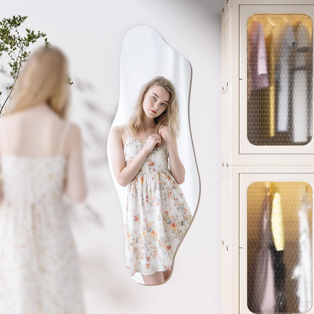 Hasipu 55"x20" Irregular Wall Mirror Frameless Asymmetrical Mirror ...