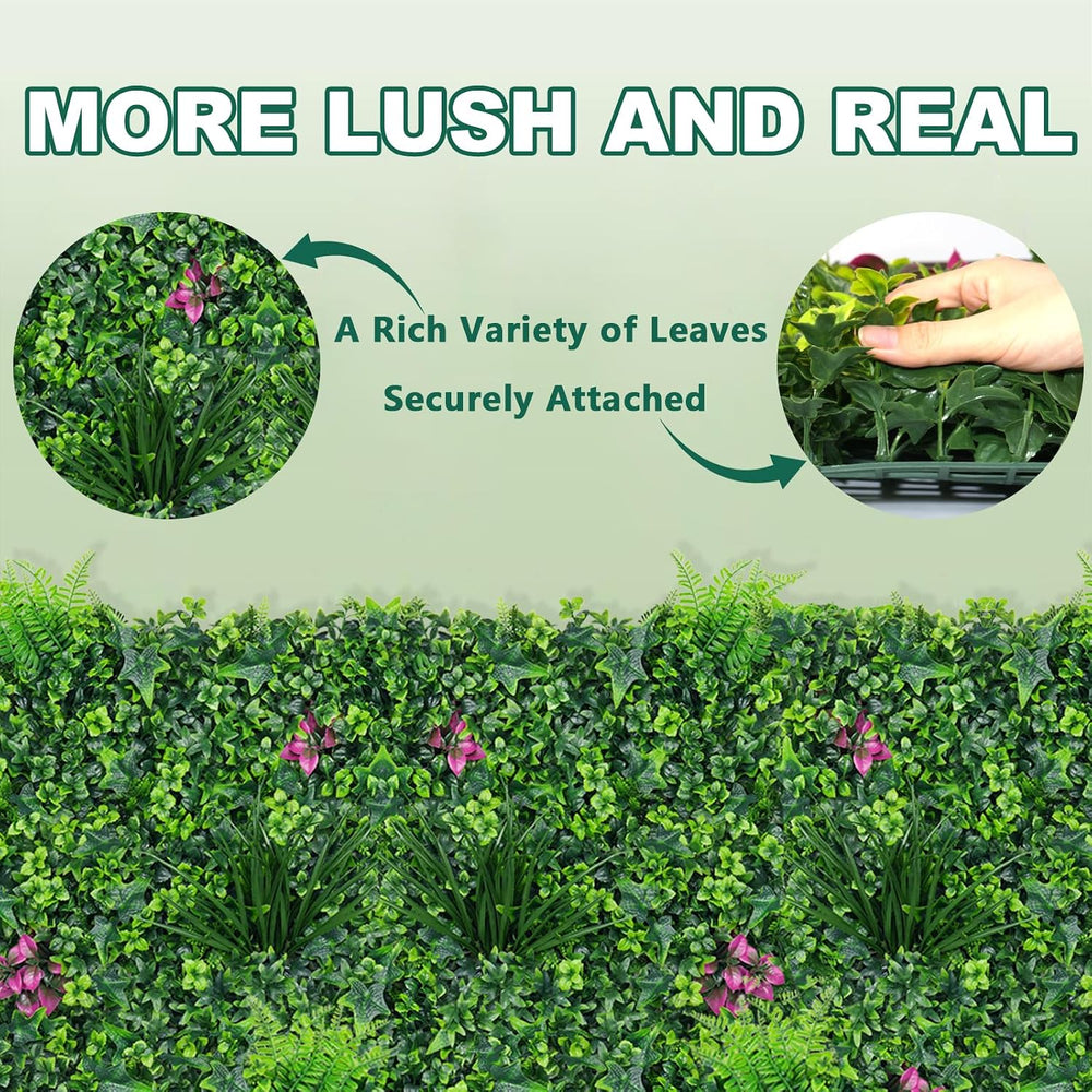 Yangrass Artificial Grass Wall Roll with Mint Leaves,40x120 Inch(33.33sqft)