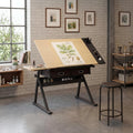 Adjustable Drawing Table with 2 Drawers & Stool, for Art & Work