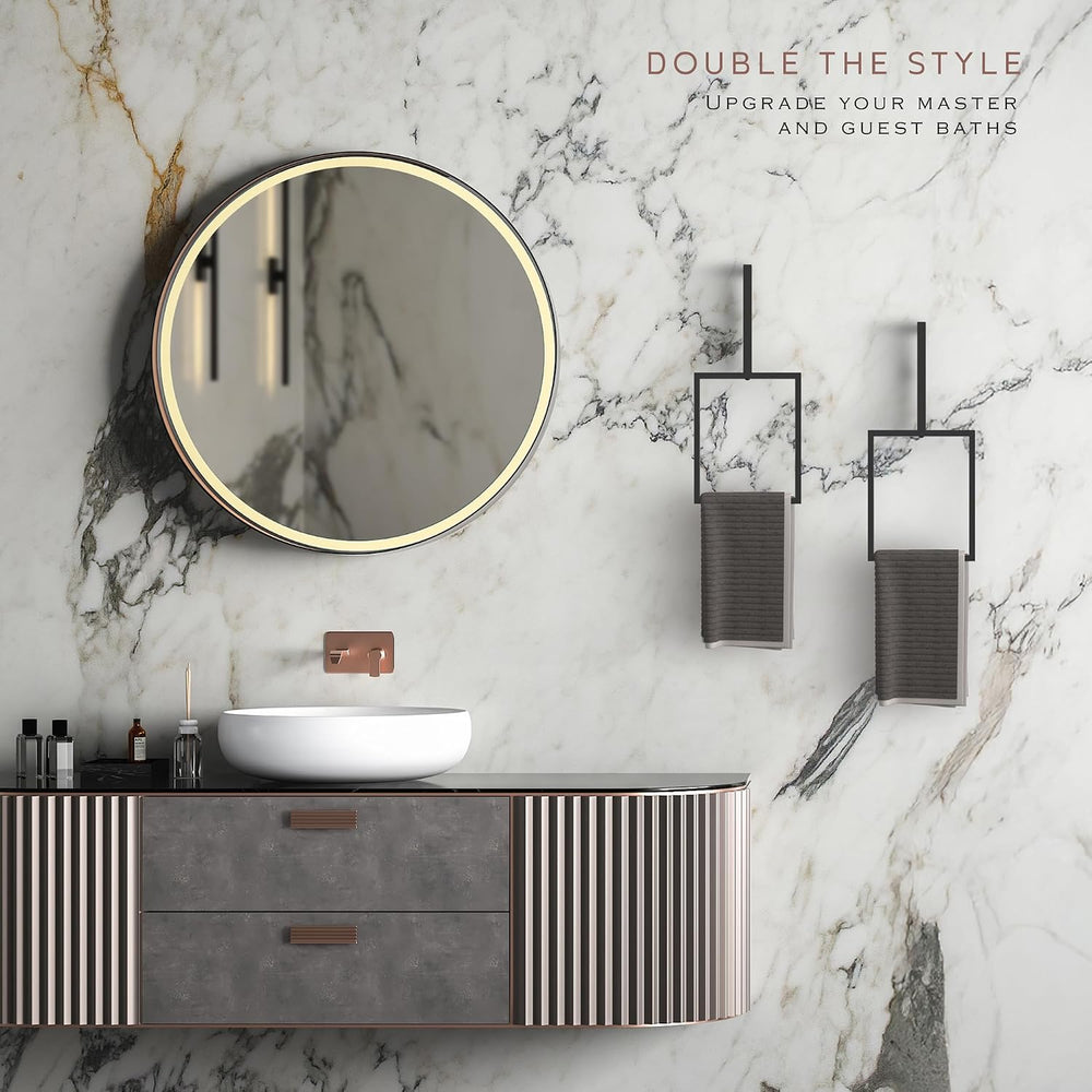Unique Vertical Towel Rack Wall Mounted for Bathroom, Metal Square Towel Hold...