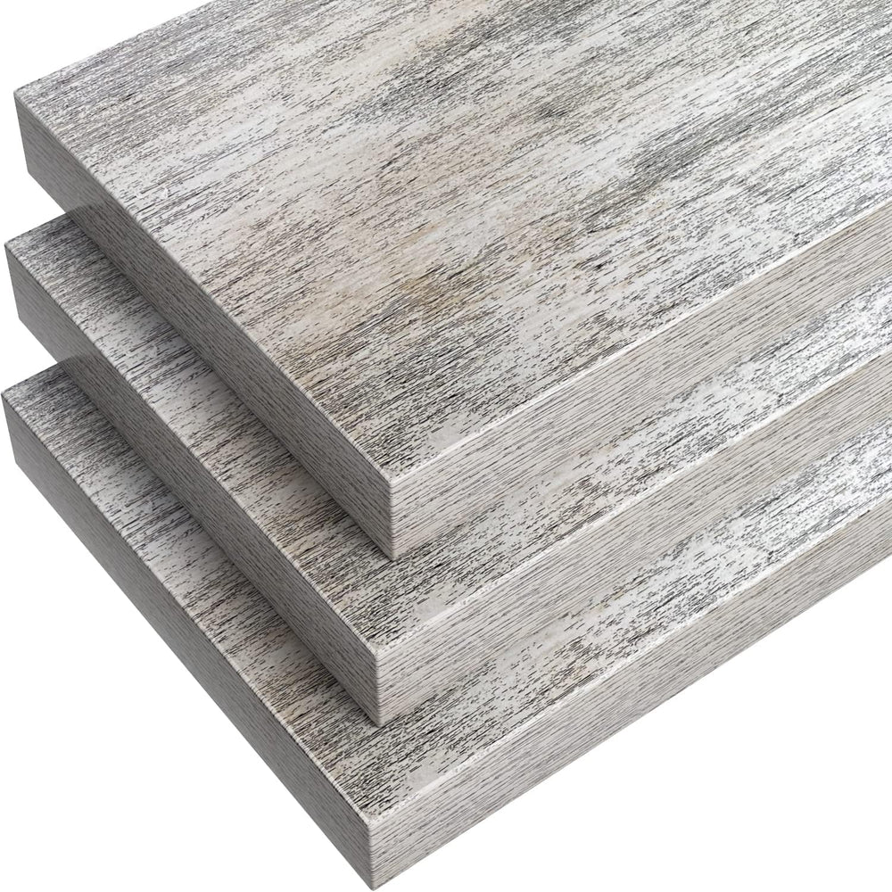 Sorbus 16 Inch Wood Floating Shelves for Wall (3 Pack, Rustic)
